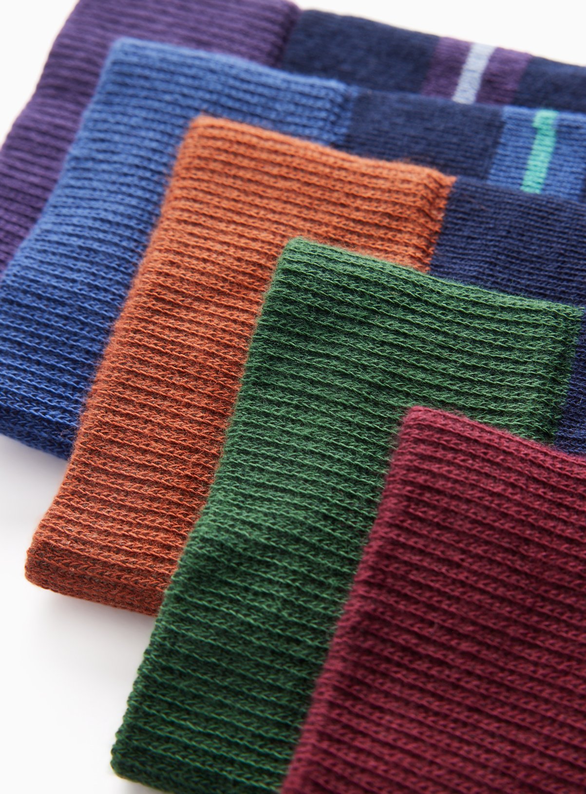 Stripe Rugby Ankle Socks 5 Pack  6-8.5 - Image 2 thumbnail